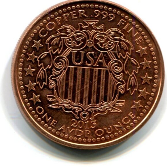 USA Statue of Liberty One Ounce .999 Fine Copper Round (b859-48) - Picture 2 of 2